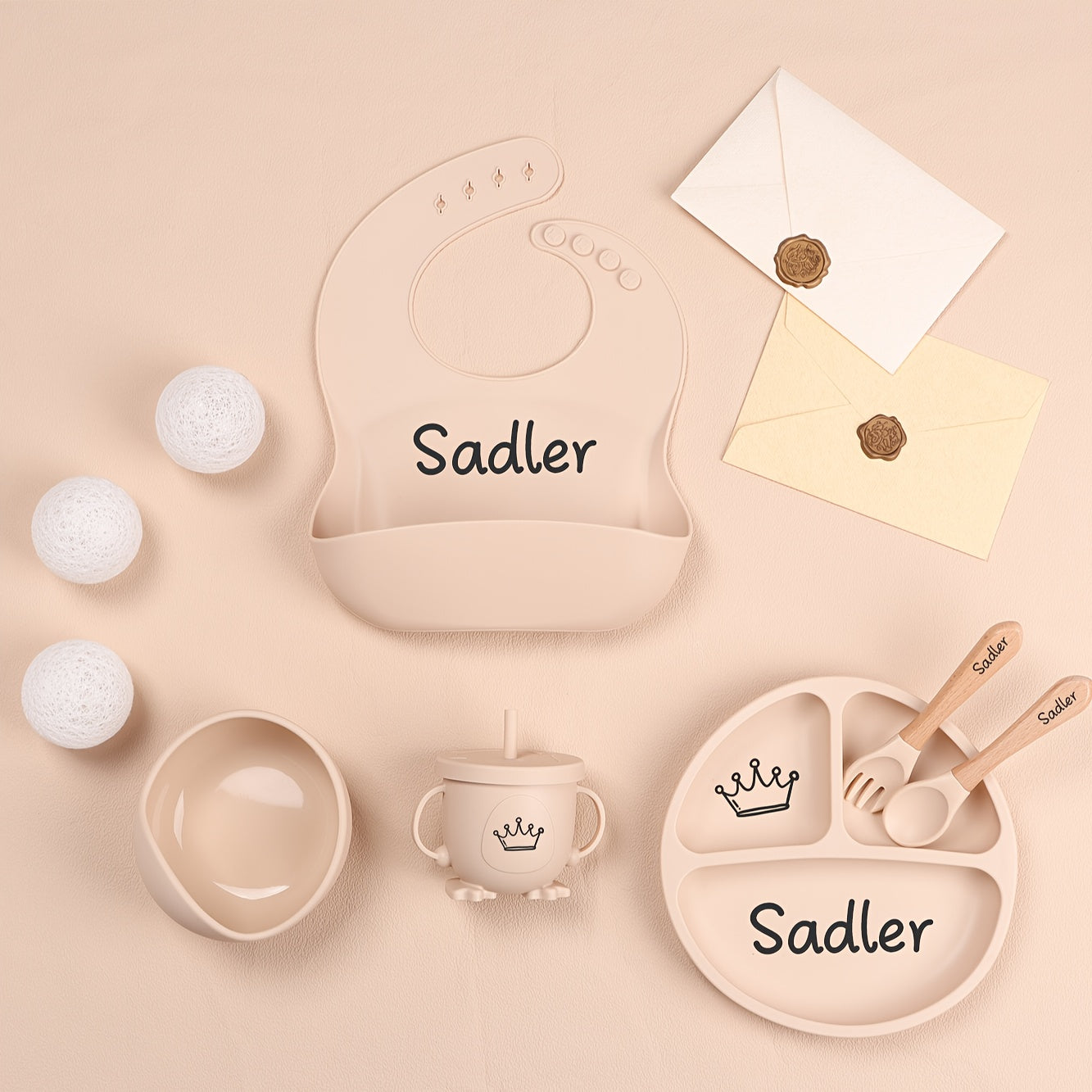 1set Customizable Silicone Feeding Set - Personalized Plate, Cup, and Cutlery Tray with Name - Durable Weaning Kit for Kids - Ideal Shower Gift - Available in Multiple Colors