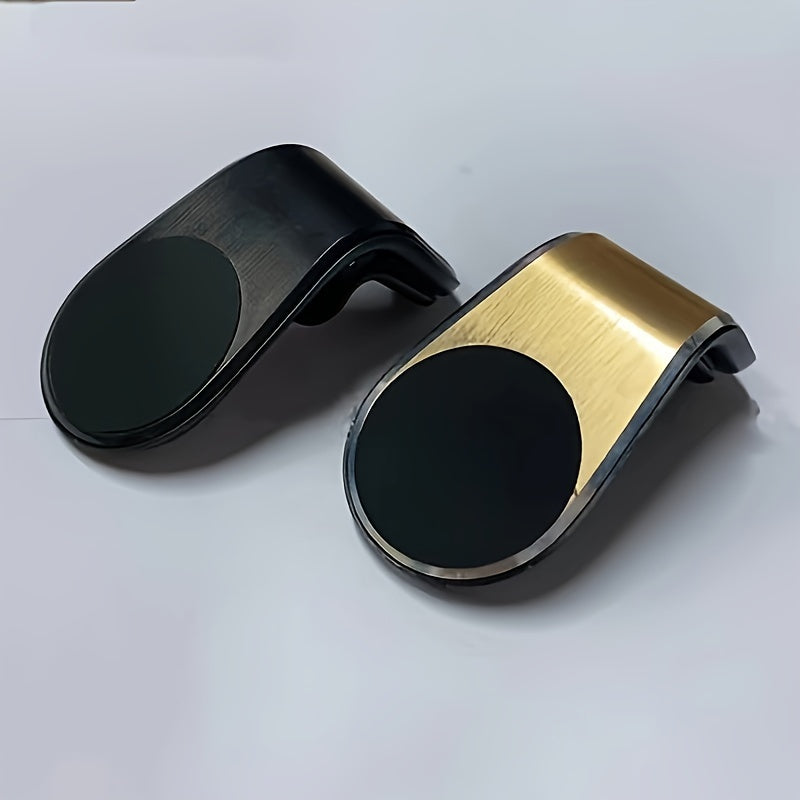 Universal Magnetic Phone Holder – L-Shaped Metal Car Air Vent Mount, Strong Magnetic Car Phone Holder for All Smartphones