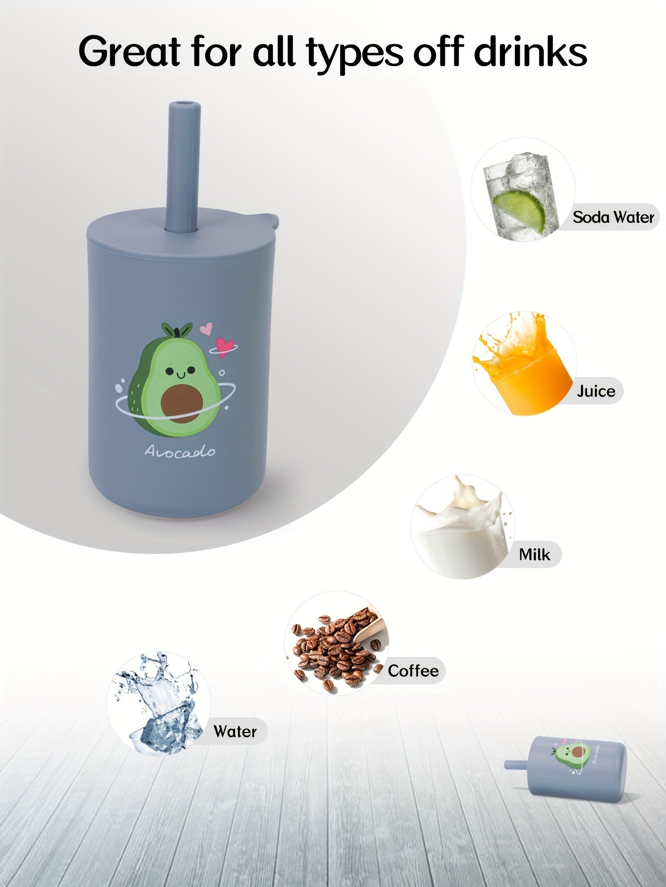 BPA-Free Spill-Resistant Silicone Training Cup with Straw – 6oz Toddler Learning Cup, Microwave Safe, Easy-Grip Design for First Sips & Outdoor Use (5" x 2.4")